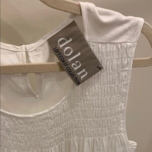 Dolan White Sleeveless Top smocked flowy size small
